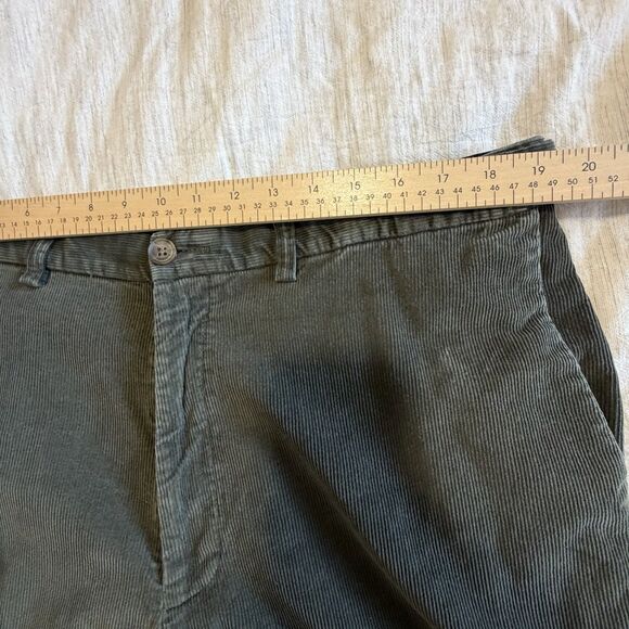Haggar Men's Straight Fit Stretch Green Corduroy Chino Pants 40 x 32 Adj waist - Picture 14 of 16